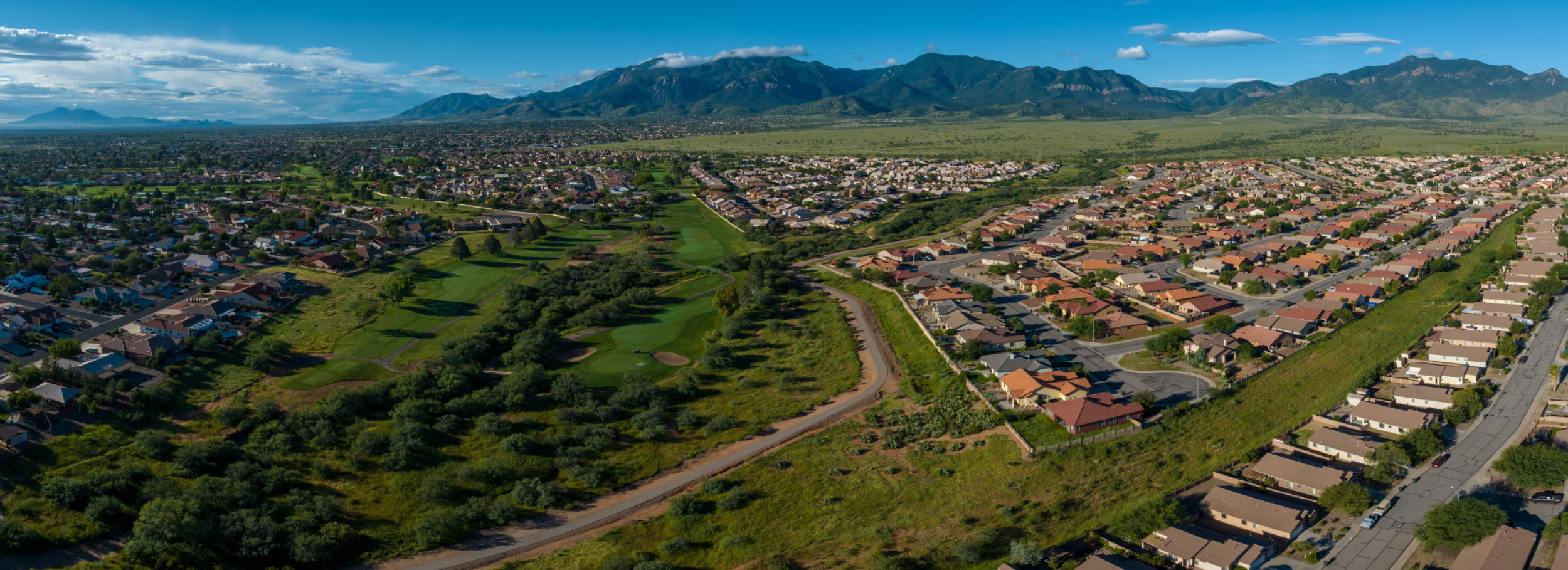 aerial view of neighborhood in cochise county