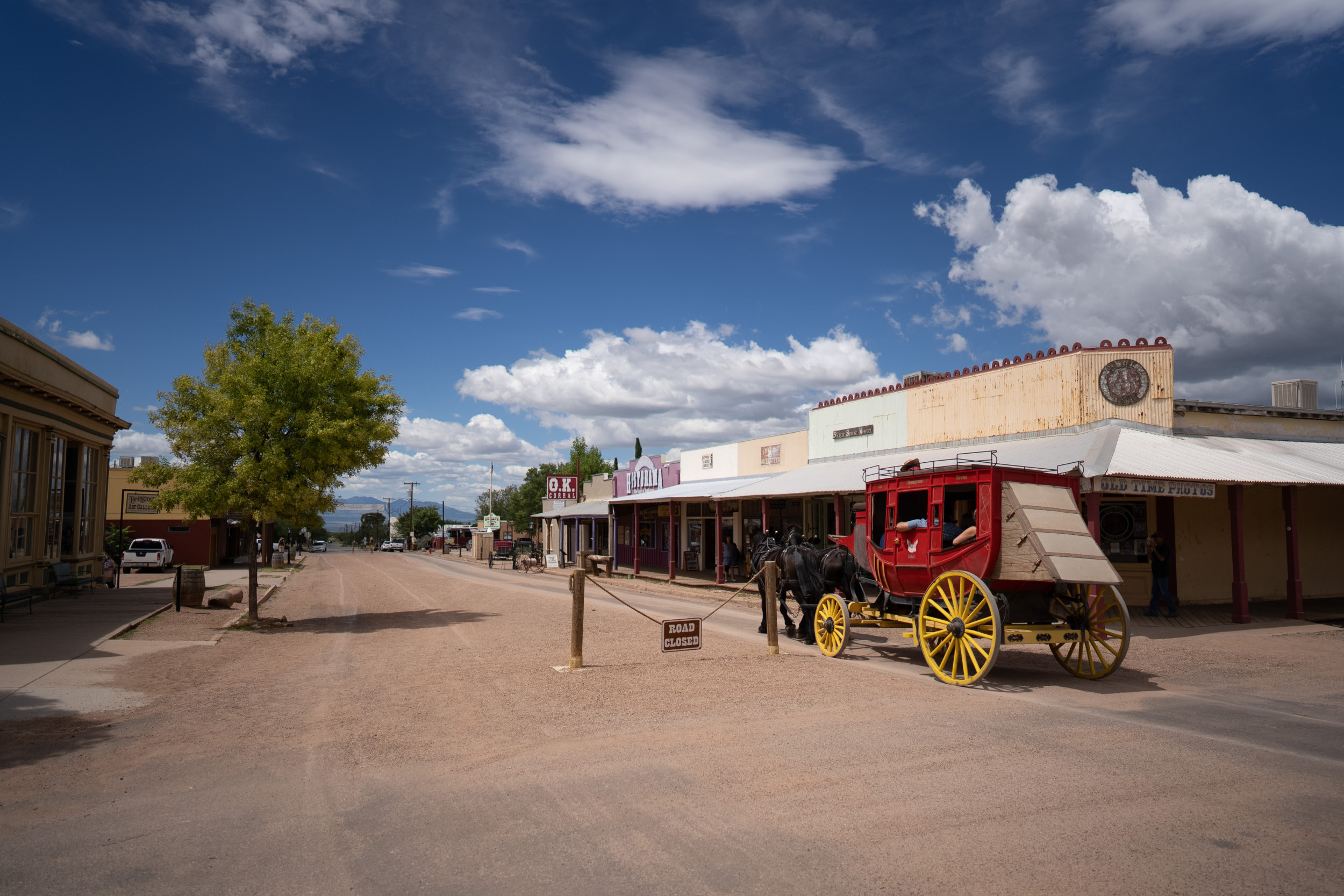 stagecoach going down main street tombstone